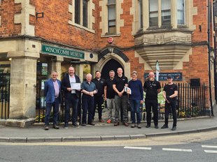 Duracell Energy & Winchcombe Town Trust and Councillor David Gray outside Winchcombe Museum