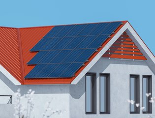 Solar Panels on a House illustration