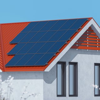 Solar Panels on a House illustration