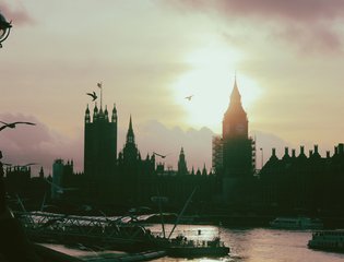 Scenic photograph of Big Ben from the river Thames