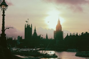 Scenic photograph of Big Ben from the river Thames