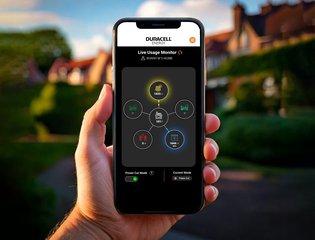 Duracell Energy APP held on a mobile phone in situ